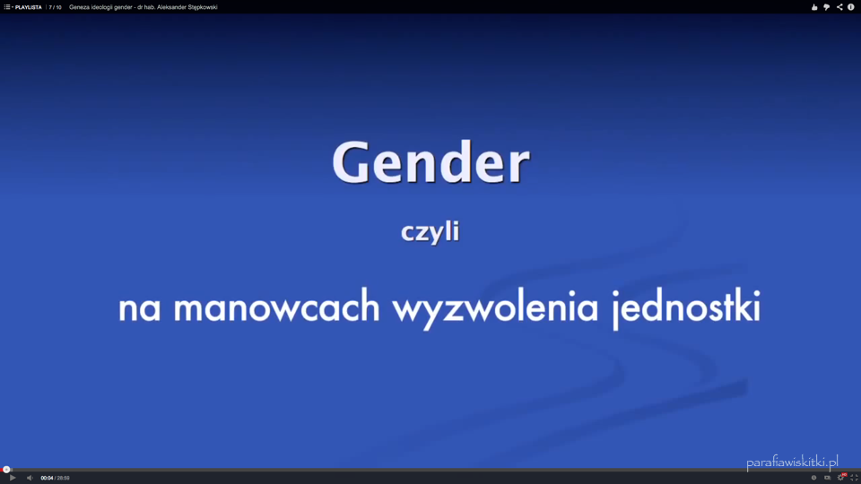 Geneza ideologii gender – dr hab. Aleksander Stępkowski